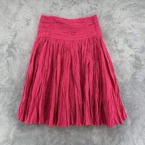 Soft Surroundings Crinkle Skirt Ruched Waist Stretchy Pink Womens Petite XS